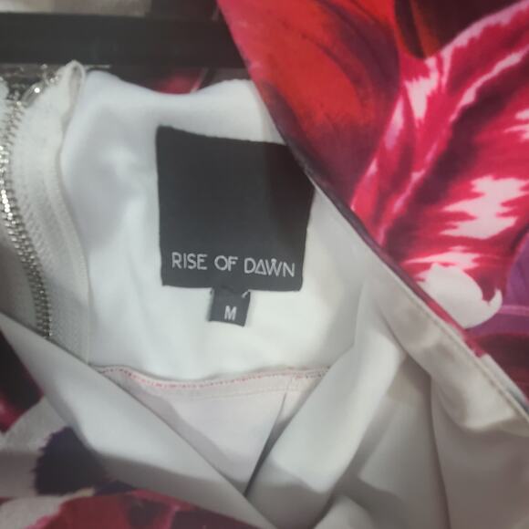 Rise of Dawn Floral Bodycon Dress M plunge Neck Cocktail Party Mini cocktail - Picture 9 of 12